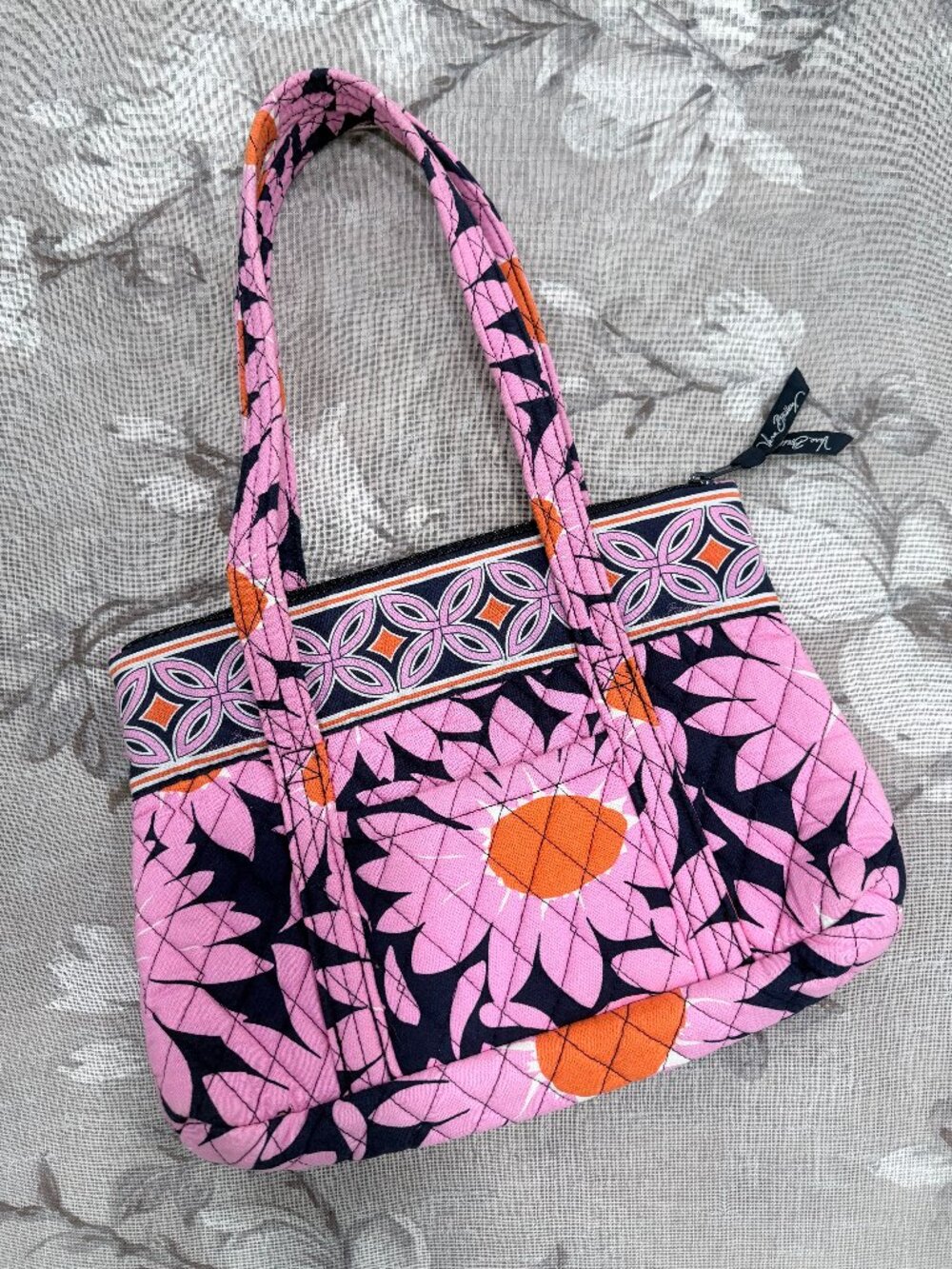 Vera Bradley Little Betsy Loves Me Shoulder Bag Retired 2010 Pink Floral